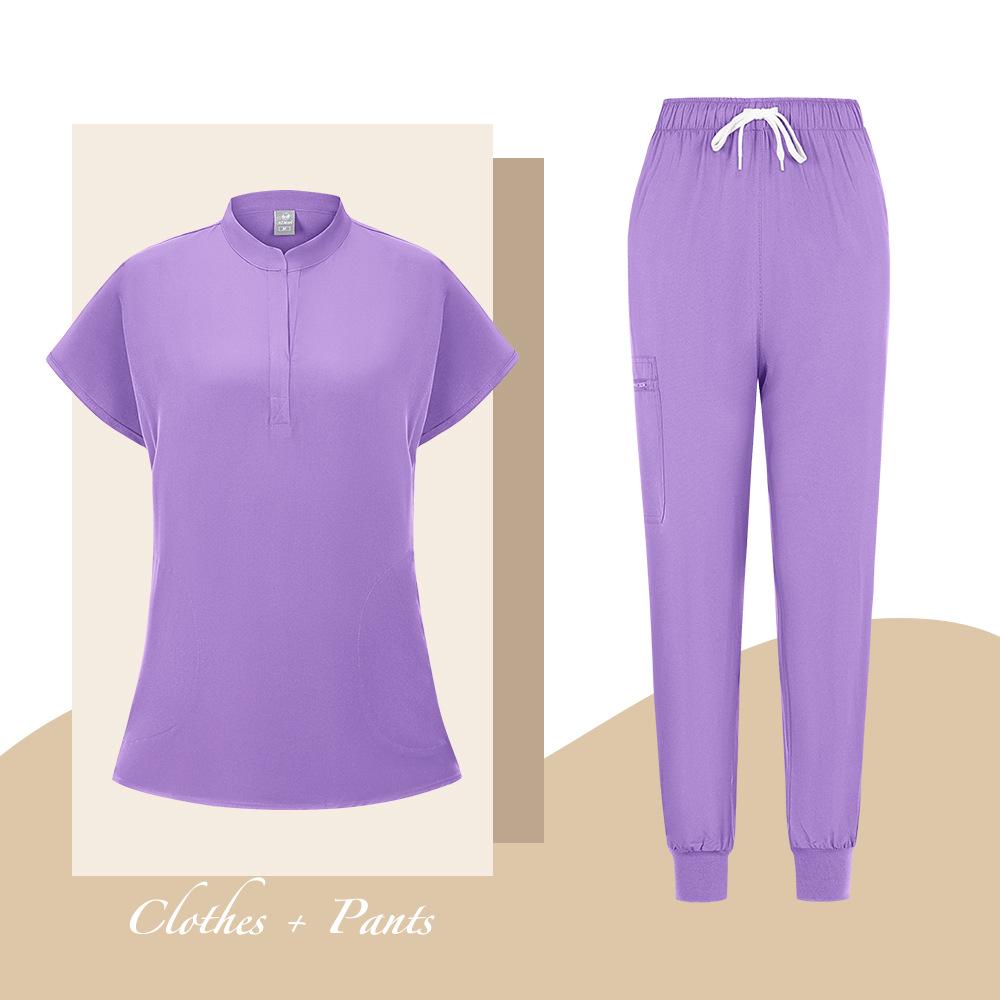 Women's V-Neck Scrub Suit - Cross-Border Nurse & Doctor Workwear Fashion