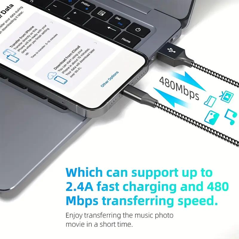 Certified 3PCS 1PC10FT USB A To Lightning Cable For iPhone 14 13 12 X XR Fast Charging Cable Charger Data Wire Cord