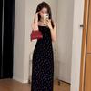 Small suspender floral dress children's summer new coffee break French seaside vacation temperament long dress