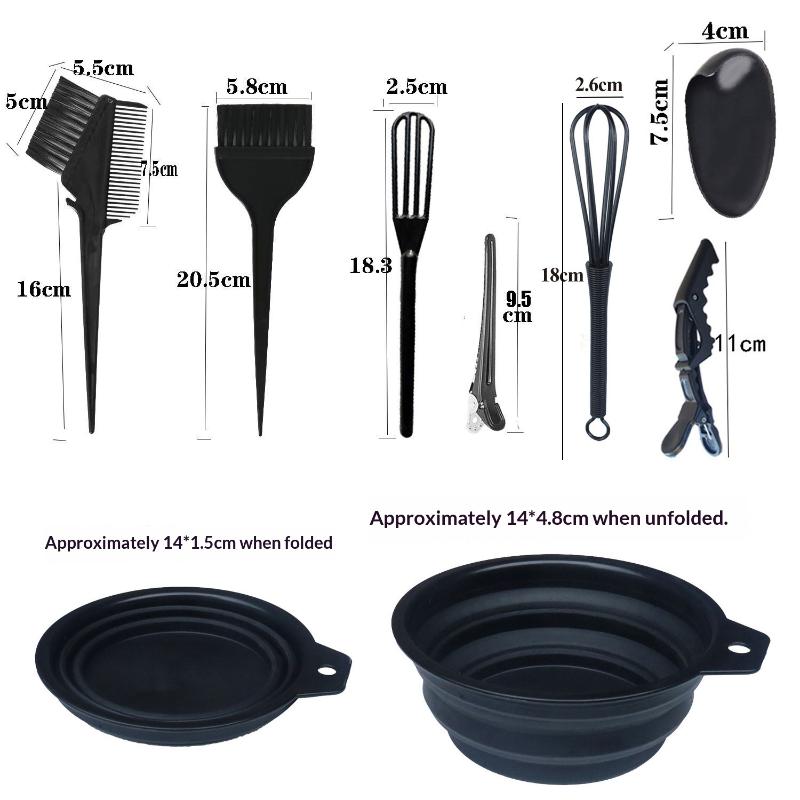 Zestaw Pędzli i Misek do Farbowania Włosów Nakładki na Uszy Mieszadło do Farby Aplikator do Koloryzacji Włosów Narzędzie do Farbowania Akcesorium do Stylizacji Fryzur