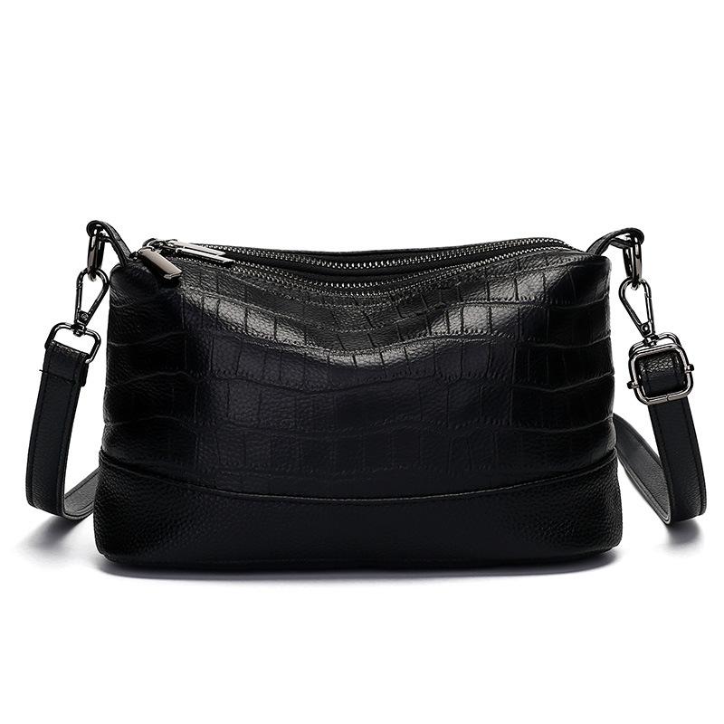 Neue große Kapazität Echtes Leder Damen Tasche Ste Muster Umhängetasche Fashi Vielseitig Handtasche Trendige Schultertasche