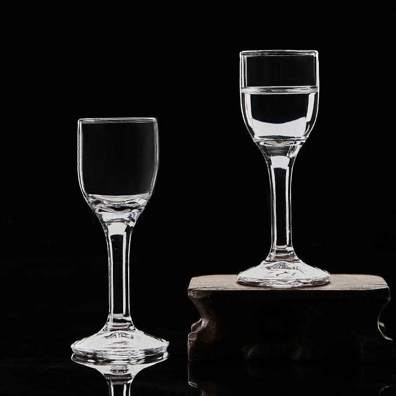 12pcs Set 25ml Goblet Shot Glass Tall Footed Cups Small Champagne Glass Transparent Creative Wine Cups Set Wine Spirits Glasses