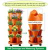 Vertical Planter Tower Garden, 6 Tiered Planter Stackable Herb Garden Planter with Movable Casters and Bottom Indoor and Outdoor