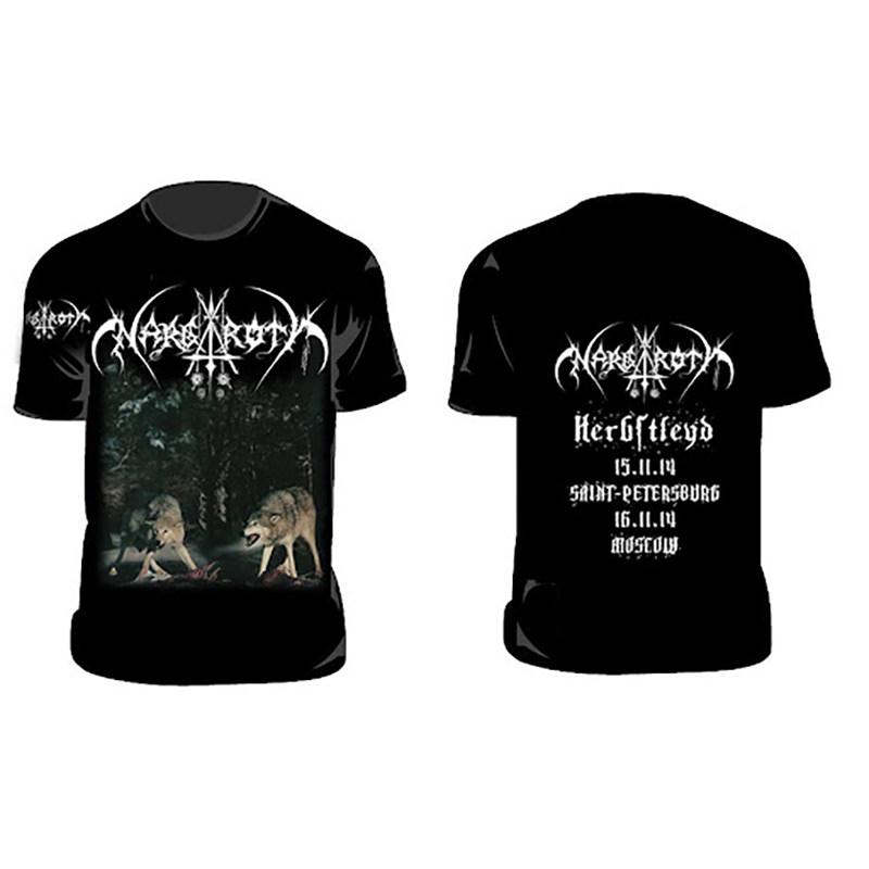 2026 Nargaroth Band Black Metal Tedesca Rock Punk Modello Logo T-shirt da Uomo Manica Corta Retro Europea e Americana Scuro