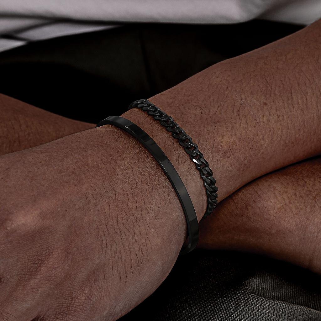 5mm Cubaanse Ketting Armband voor Mannen Jongens, Waterdichte Roestvrijstalen Manchet Armband, Eenvoudige Minimalistische Sieraden Cadeau