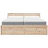 Bed Frame with Mattress - Maison Exclusive - 200x200 Cm - Solid Wood - Storage Drawers