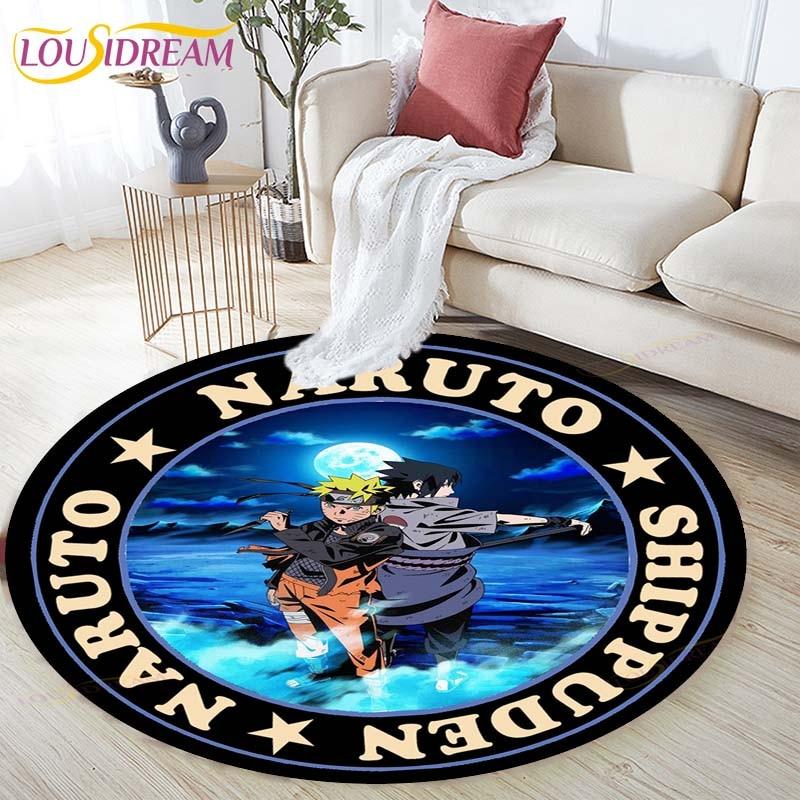 Cartoon Naruto Round Children Carpet Simplicity Animal Bunny Bee Pattern Children Flannel Carpet Baby Hand Print Carpet