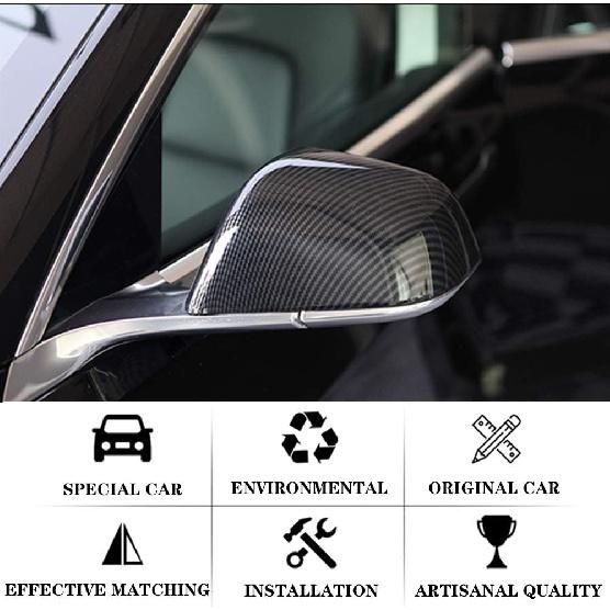 OBL Rearview Mirror Cover for Tesla Model 3 2017-2020 Car Exterior Accessories ABS Plastic Imitation Carbon Fiber Outside Cap (Pack of 2)