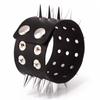 1Pc Fashion Three Row Rivet Stud Wide Leather Cuff Bracelet Jewelry Accessories Punk