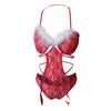 Women's Sexy Lingerie Christmas Dress Lace Plush Sexy One-piece Nightdress Set