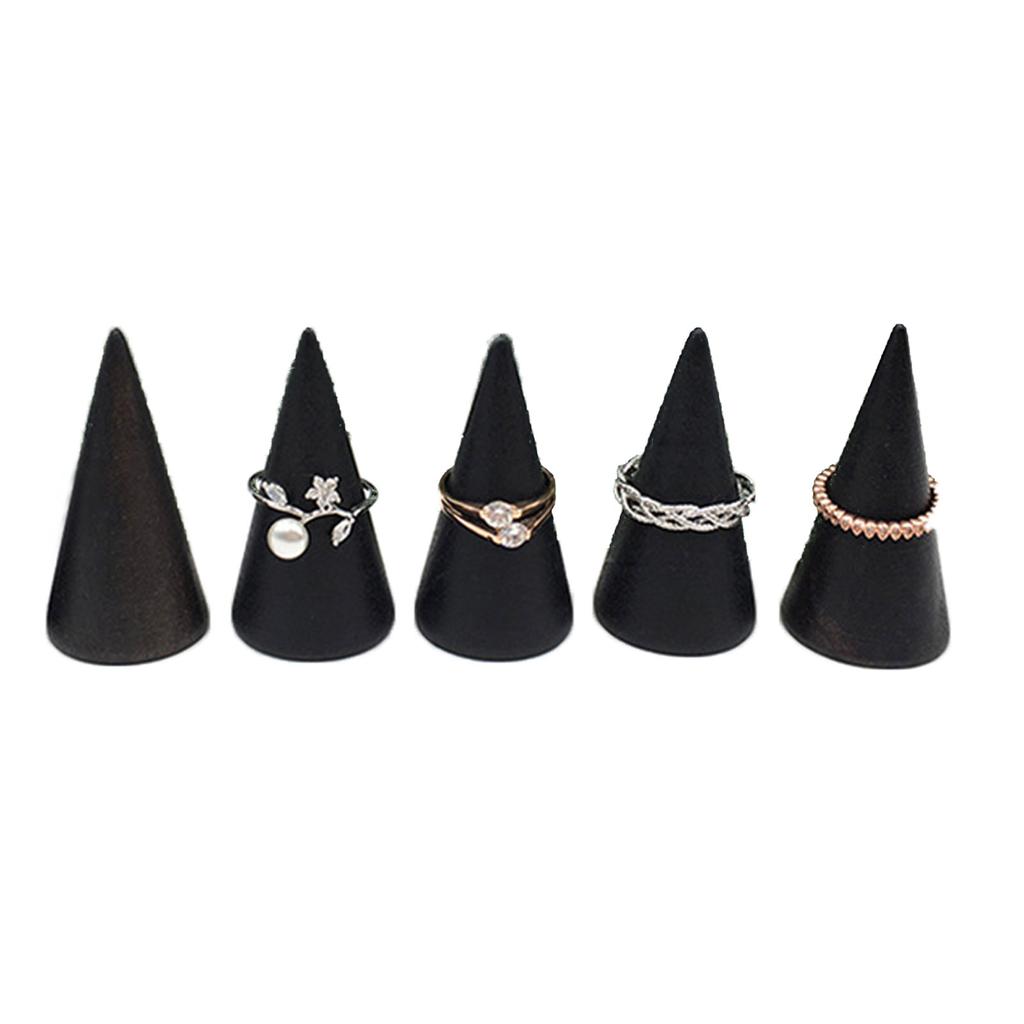 5Pcs Cone Shape Rings Holders Display Stands Single Finger Rings Showcase Stand