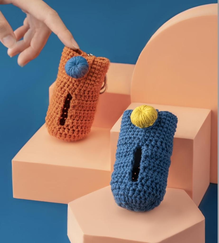 Fluffy Tofu Handmade Pet Poop Garbage Bag Storage Case Made In Cute Color Poop Bag Portable for Walking Leash and Toy Pet Small Medium Large Dog