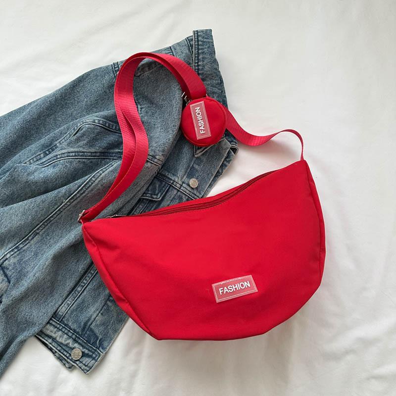 Fashionable And Minimalistic Dumpling Bag For Women Spacious Shoulder Bag Available In Black White Green Red Orange And Pink