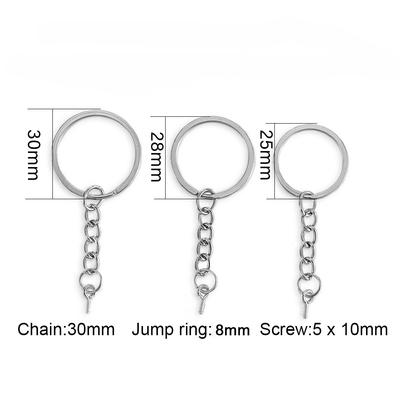 10pcs 25 28 30mm Screw Eye Pin Eye Screws Round Split For DIY Jewelry Making Accessories