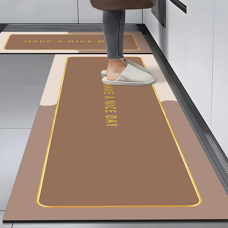 Morandi Style Square Kitchen Foot Pad Water Absorption Oil-absorbent Mat for Household Easy-to-make Soft Diatom Mud Floor Mat