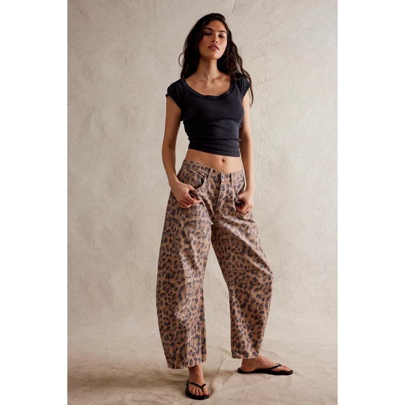 Spring Casual Loose Mid-waist Cylindrical Women's Jeans