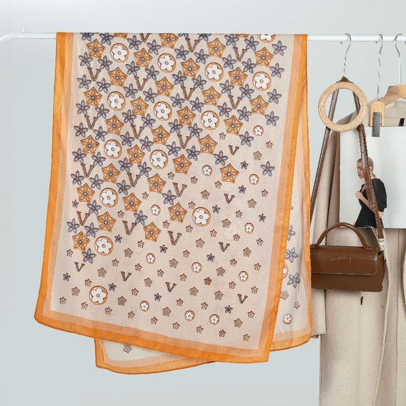 New women's printed scarf silk scarf high-end big-name autumn and winter decoration warm thin shawl scarf