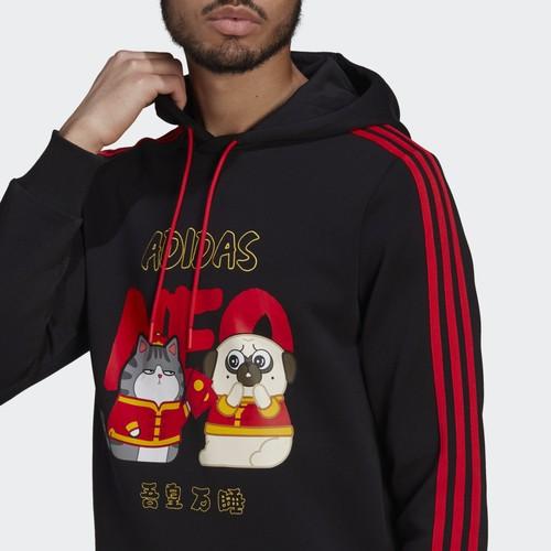 Adidas Neo X Wu Huang Wan Shui Cartoon Print Sweatshirt Men’s Black