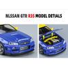 1/32 Nissan GTR34 Skyline GTR Spielzeugautomodell Druckguss-Rennminiaturmodell Sound & Licht Pull Back Collection Geschenk Kinder Junge