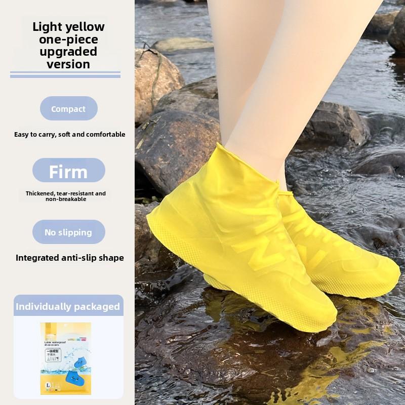 1 Pair Latex Rain Boot Overshoes Travel For Outdoor Use Latex Waterproof Shoe Covers Rainy Day Non-slip Reusable Foot Cover