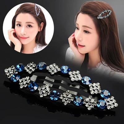 2 Peças Joias de Cabelo Presilha de Cabelo Adorno de Cabeça Acessórios de Cabelo Grampos de Cabelo com Strass Presilha Mulheres Brilhante Cristal Prendedor de Rabo de Cavalo