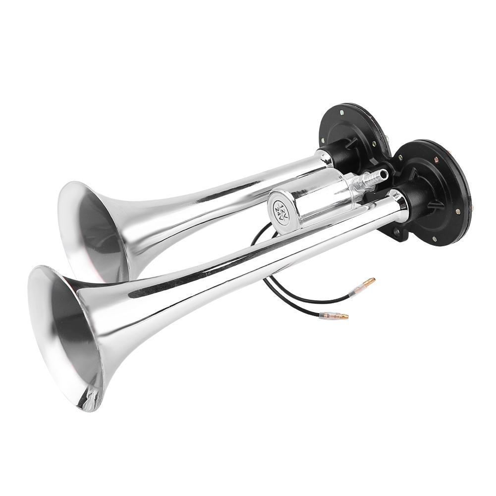 Truck Train Boat RV 150db Super Loud Dual Trumpet Air Horn Chrome