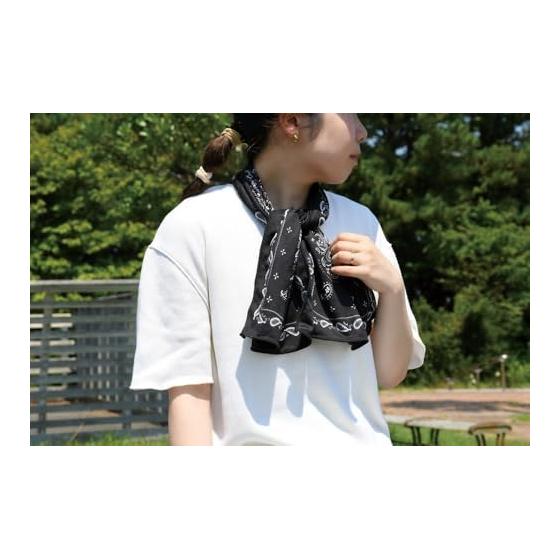 Modern Department Store PAISLEY Cool Towel, Cool Feeling, UV Protection Rate, 98%, Antibacterial Treatment, Neck Towel, Sun Shade, Heat Stroke