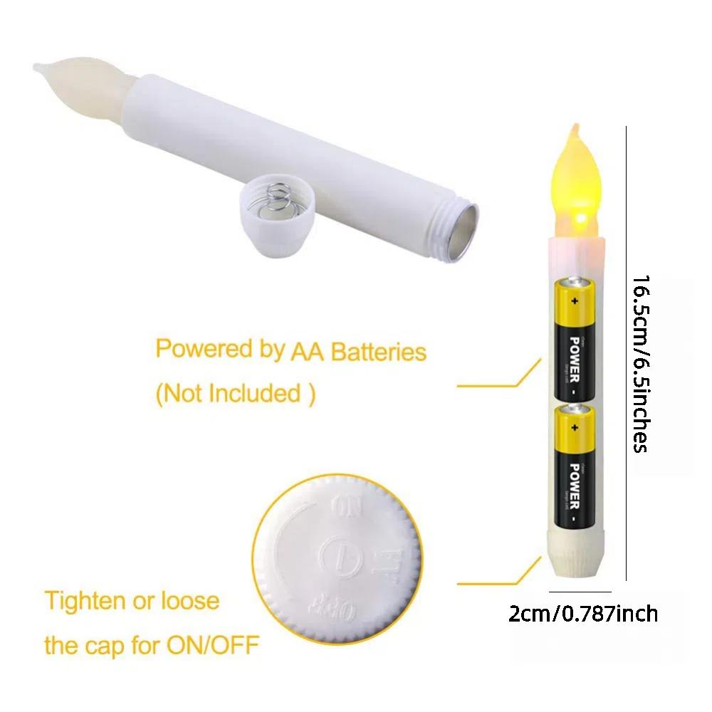 LED Taper Candle Lights, 6pcs Flameless Floating Candles Battery Operated Window Candles LED Taper Handheld Candlesticks