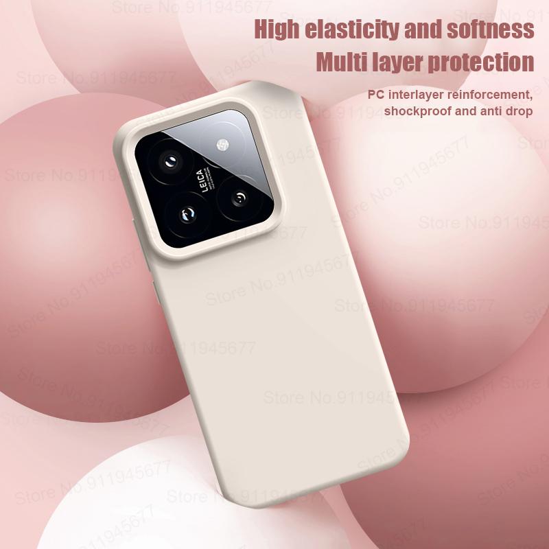Liquid Silicone Case For Xiaomi Mi 14 Ultra 13T 13 Lite 12T 12S 11T Redmi Note 13 12 11 10 Pro Plus 5G 13C Shockproof Soft Cover