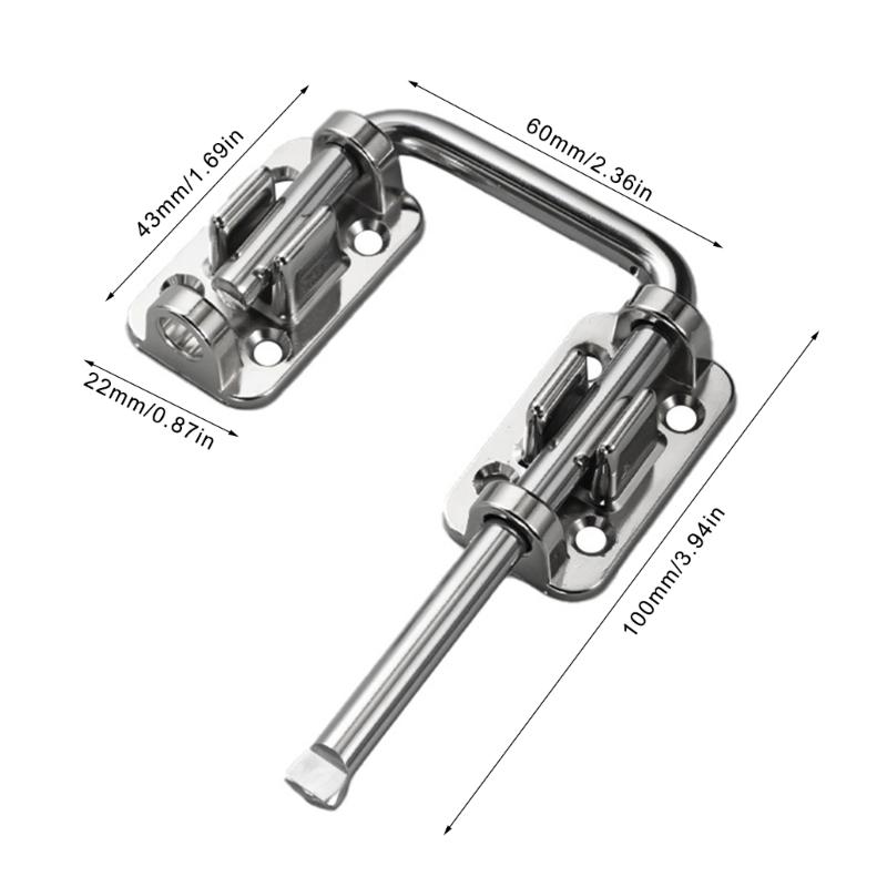Heavy Duty Door Lock Bracket 180 Degree Rotation Waterproof Surfaces Steel Gate Latches Uprgades for Indoor Outdoor Use