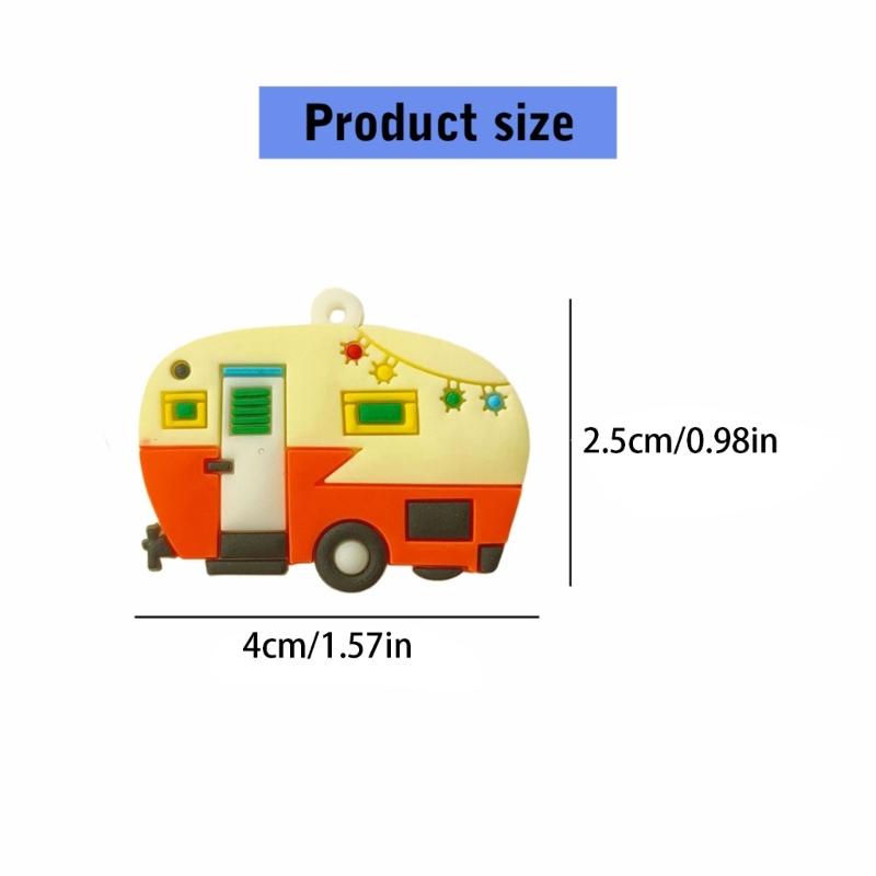 10 Stück Camper-förmiger Schlüsselanhänger Wohnmobil-Anhänger Schlüsselanhänger Stilvoller Taschenanhänger Reiseanhänger-förmiger Schlüsselring-Zubehör
