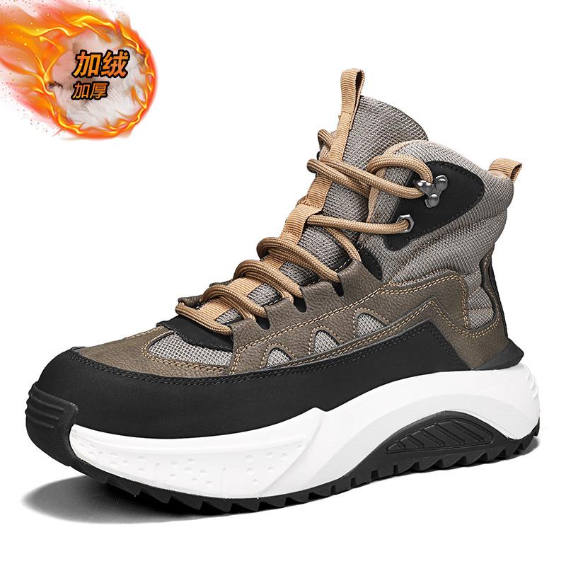 

Зимние мужские высокие нескользящие мужские ботинки флисовые утепленные теплые хлопковые ботинки Северо-восточные на толстой подошве меховые цельнокроеные сноубутсы 44 зелёный