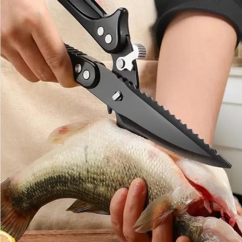 New Model Titanium Coated Kitchen Scissors-Professional Poultry Bone Shears for Chicken Duck Cutting,Multi-Purpose Food Scissors5