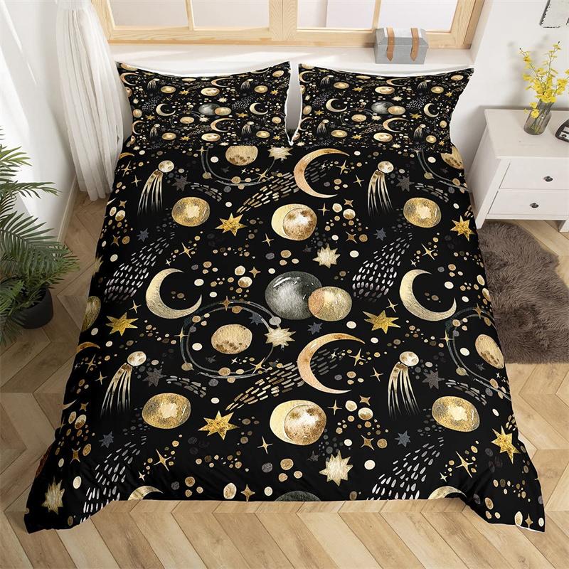 

Комплект постельного белья Starry Sky из микрофибры с космическим принтом, пододеяльник для подростков и мальчиков, комплект постельного белья 3D Starry Sky Series EU single(135x200cm)