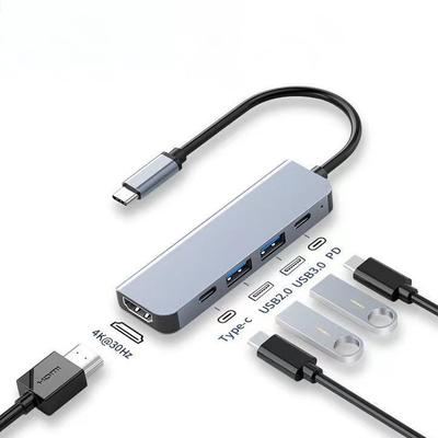 Type-C 5-in-1 Multi-Function USB-C Hub with HDMI 4K for Phones & Laptops