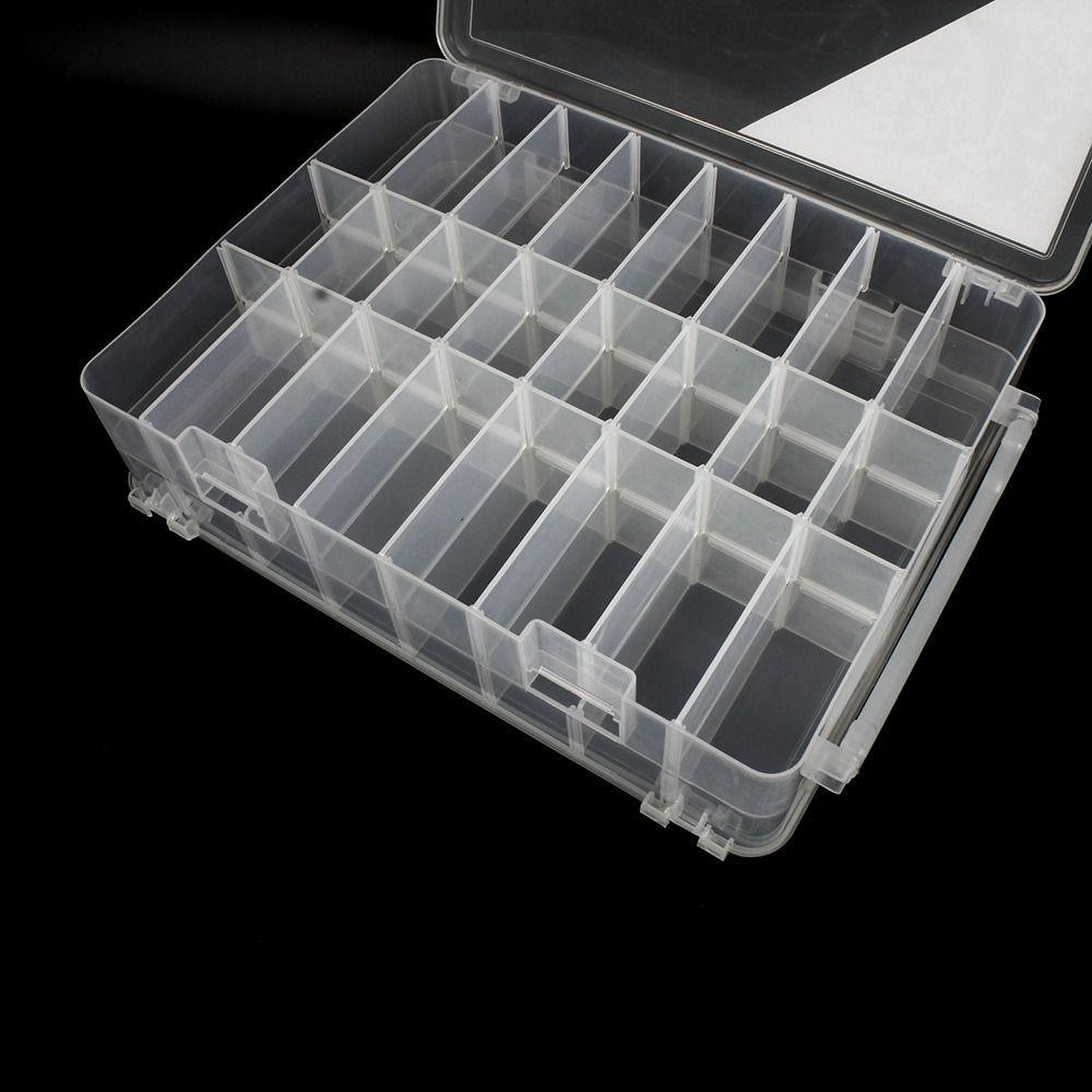 Universal 48 Grid Nail Polish Organizer Double-Sided Removable Dividers Storage Box Clear Portable Carrying Case