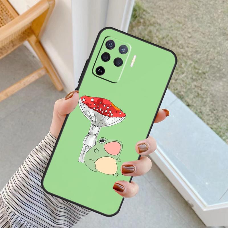 

Мятно-зеленый Чехол-гриб с лягушкой для Oppo A94 A74 A54 A80 A60 A40 A18 A38 A58 A78 A98 A96 A76 A16 A15 A17 A57 A77 A5 Pro OPPO A57s