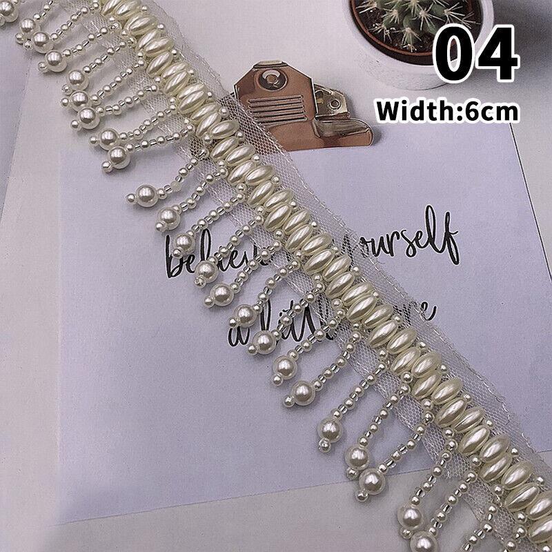 Beaded Tassel Trim Ribbon Wedding Dress Costume Edging Sew Pearl Craft DIY Crafts Dress Jeans Clothing Decoration