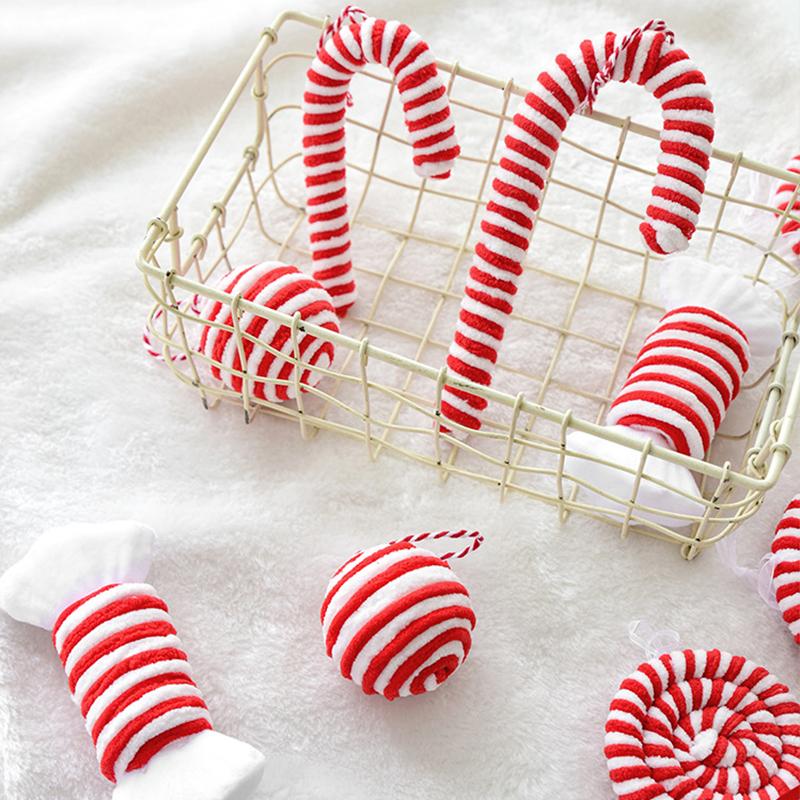 Şeker Noel Süsleri, Kırmızı ve Beyaz Şeker Kamışı Noel Kolye Uçları Lolipop Asılı Süsler Noel Ağacı Parti Dekorasyonu İçin