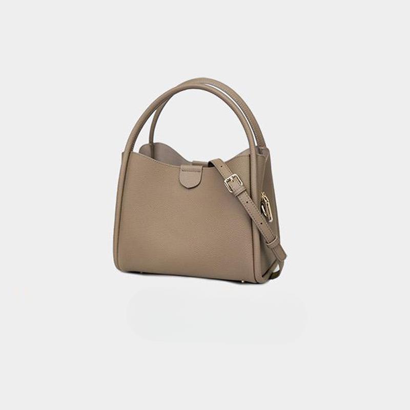 Large-capacity Single-shoulder Women's Bag Fashionable Cowhide Vegetable Basket Bag Genuine Leather Handbag