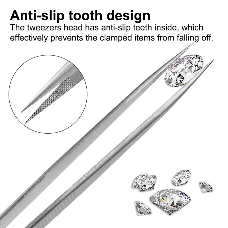 Adjustable Self Clamping Tweezers Jewelry Making Tool Slide Lock Stainless Steel Tweezers Electronic Component Repair Tools