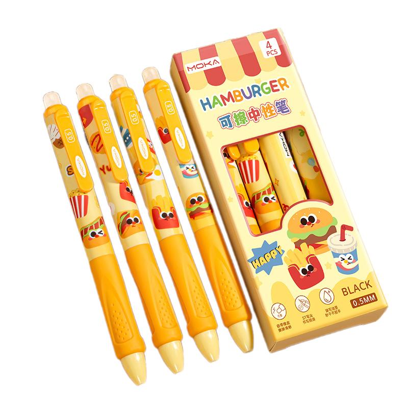 

4 шт. Милая мультяшная капибара панда стираемая ручка гладкое письмо быстросохнущие ручки студенческие канцелярские товары офисные принадлежности подарки