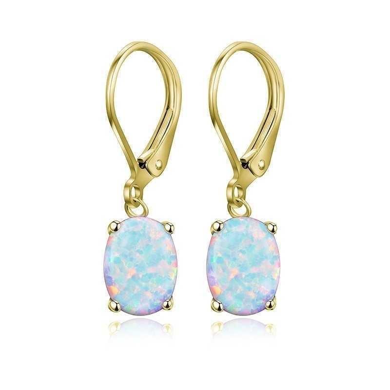 New Four-prong Oval-shaped Earrings for Ladies золотой