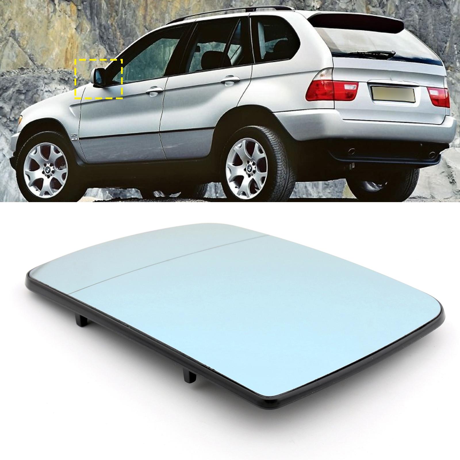 Синее подогреваемое стекло левого зеркала заднего вида для BMW X5 E53 1998-2006