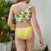 Mädchen süßer schulterfreier Bikini mit Sonnenblumen-Aufdruck, zweiteiliger Badeanzug