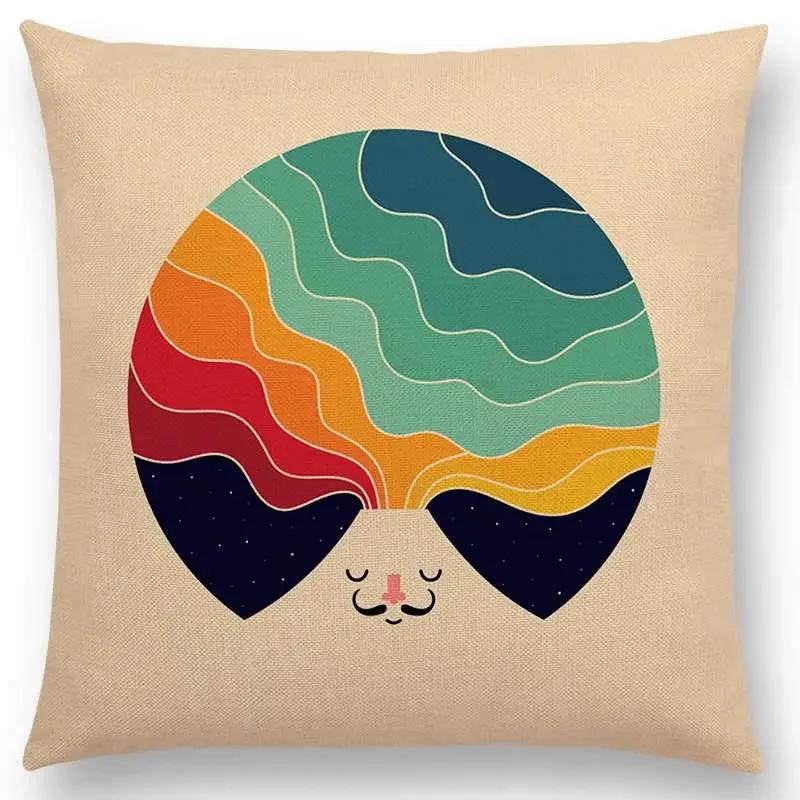 Latest Day Night Sun Moon Child With Animals Friends Wolf Bear Elephant Rabbit Cushion Cover Home Decor Sofa Throw Pillow Case