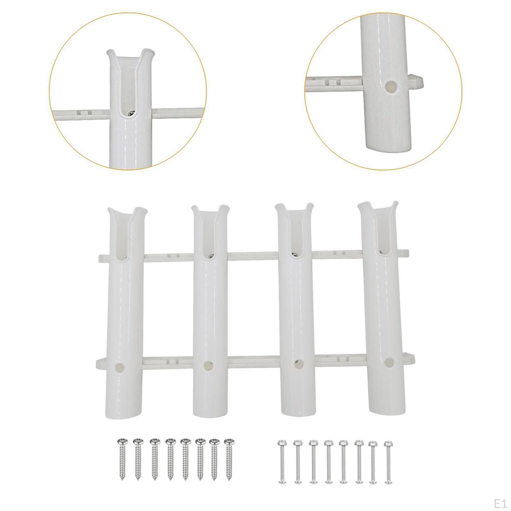 Wall Mounted Fishing Rod Holder, Hold 4 Rods Secure, Stable, Accessory, Rack Pole Holder