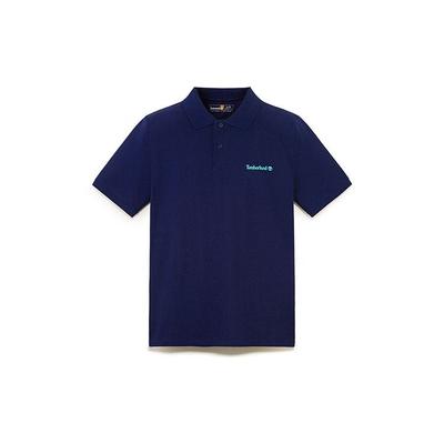 Casual Breathable Short Sleeve Polo Shirt Men Tops Navy-Blue A41C5-EJ3