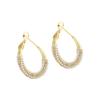 French Elegant Pearl Zircon Twisted Hoop Earrings 14K Gold Plated Luxury Geometric Ear Buckles for Women