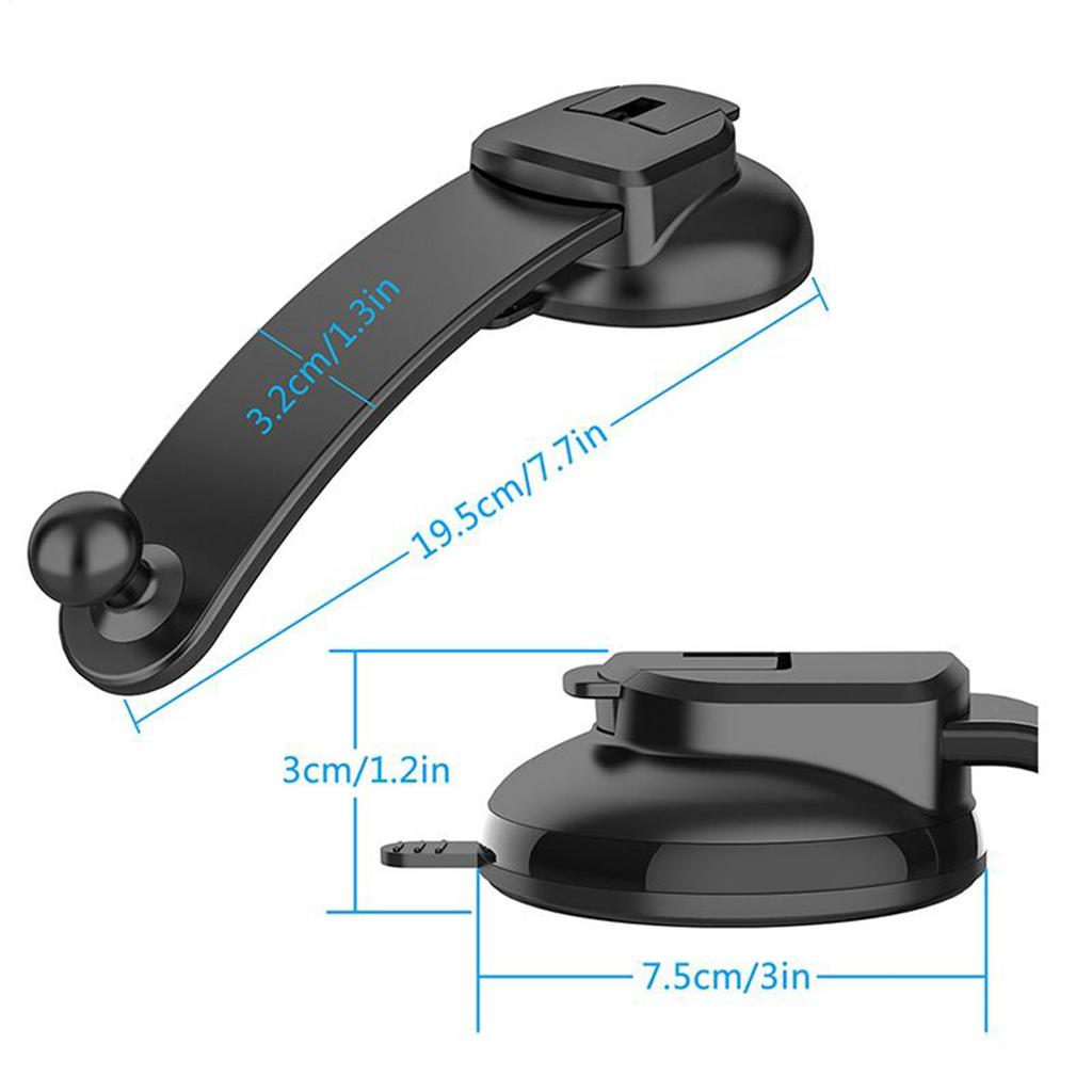 17mm Ball Head Suction Cup Car Phone Holder Flexible Arm Suction Cup Stand 360 Degree Rotation Car Dashboard Phone Holders